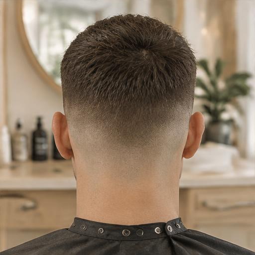 A carefully blended tapered haircut